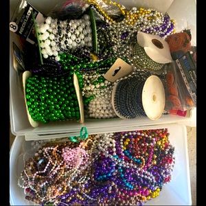 Huge Collection Mardigra Beads New Years Eve Jewelry Arts Crafts multicolor
